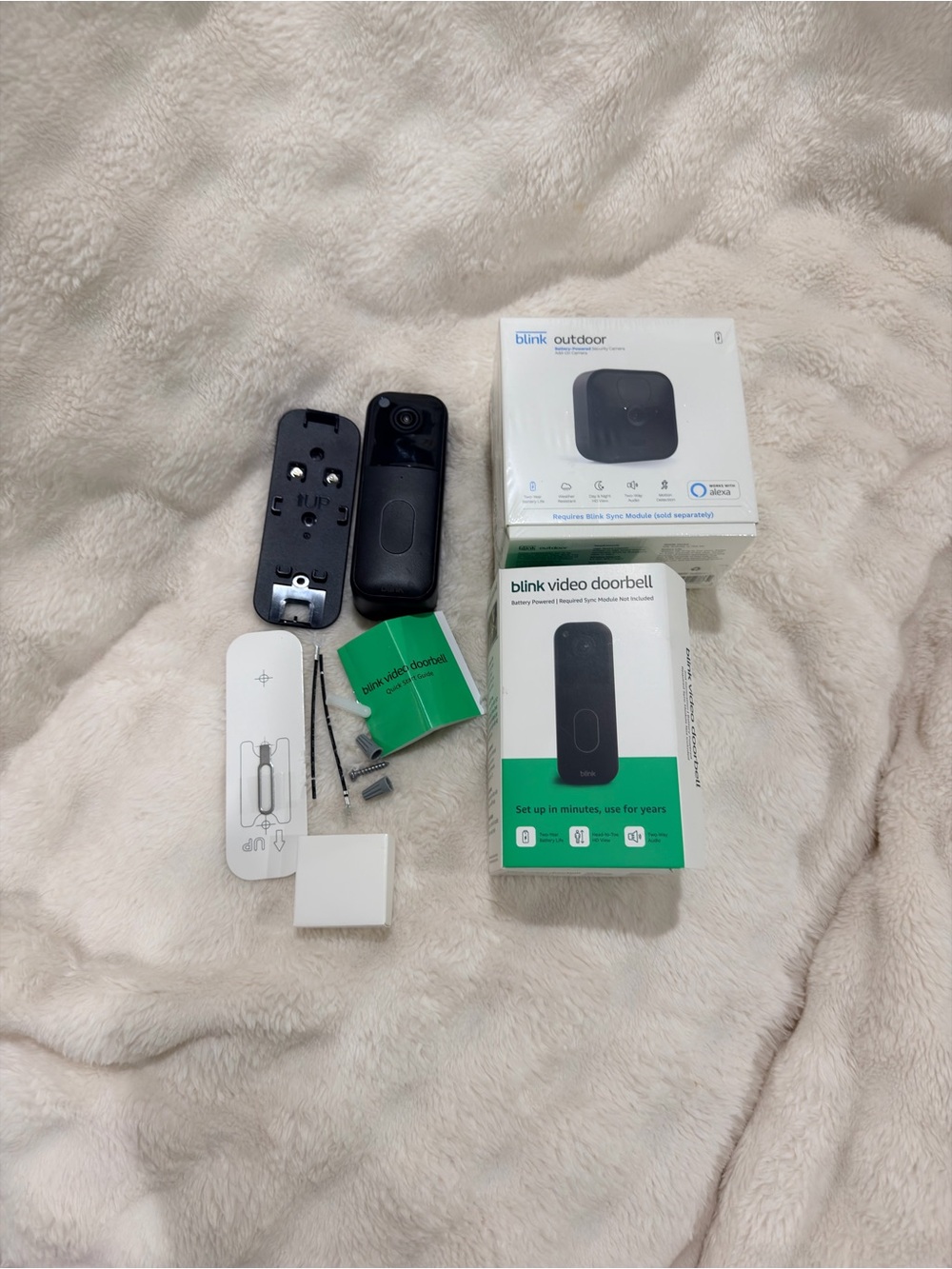 Set- Open box like new Blink Video Doorbell with Outdoor new camera sealed